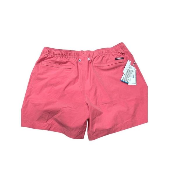 Southern Tide Men's Swim Trunk L Red Solid Elastic Waist Swim Shorts - Picture 2 of 7